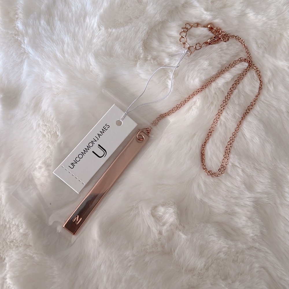 Uncommon James “N” rose gold necklace